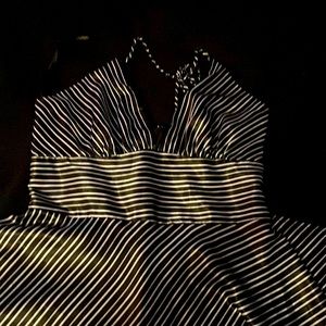 Alyn Paige Vintage Style Halter Dress - black and white